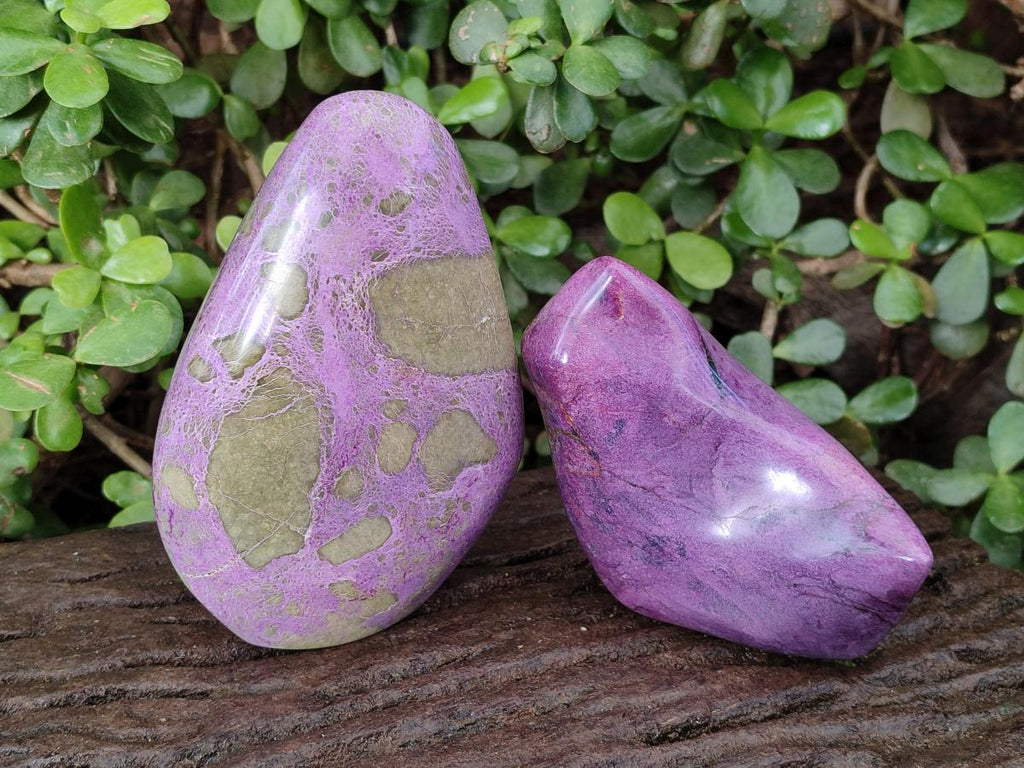 Polished Stichtite Standing Display Pieces x 2 From Barberton, South Africa - Toprock Gemstones and Minerals 