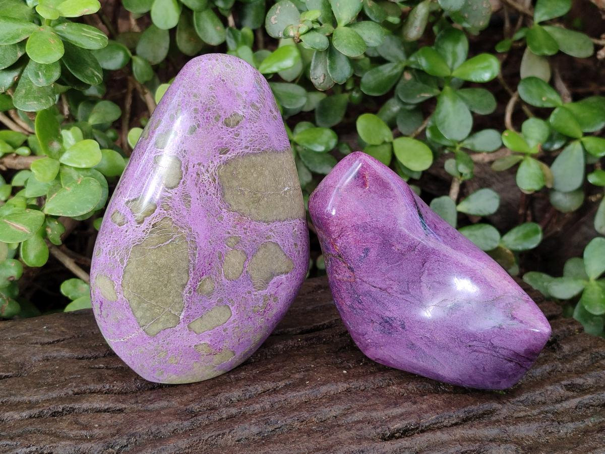 Polished Stichtite Standing Display Pieces x 2 From Barberton, South Africa - Toprock Gemstones and Minerals 