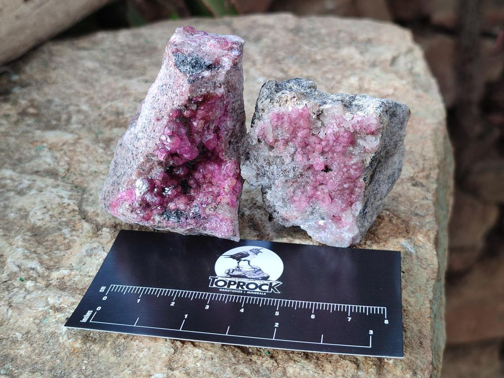 Natural Spherocobaltite Specimens x 6 From Musonoi Mine, Congo - Toprock Gemstones and Minerals 