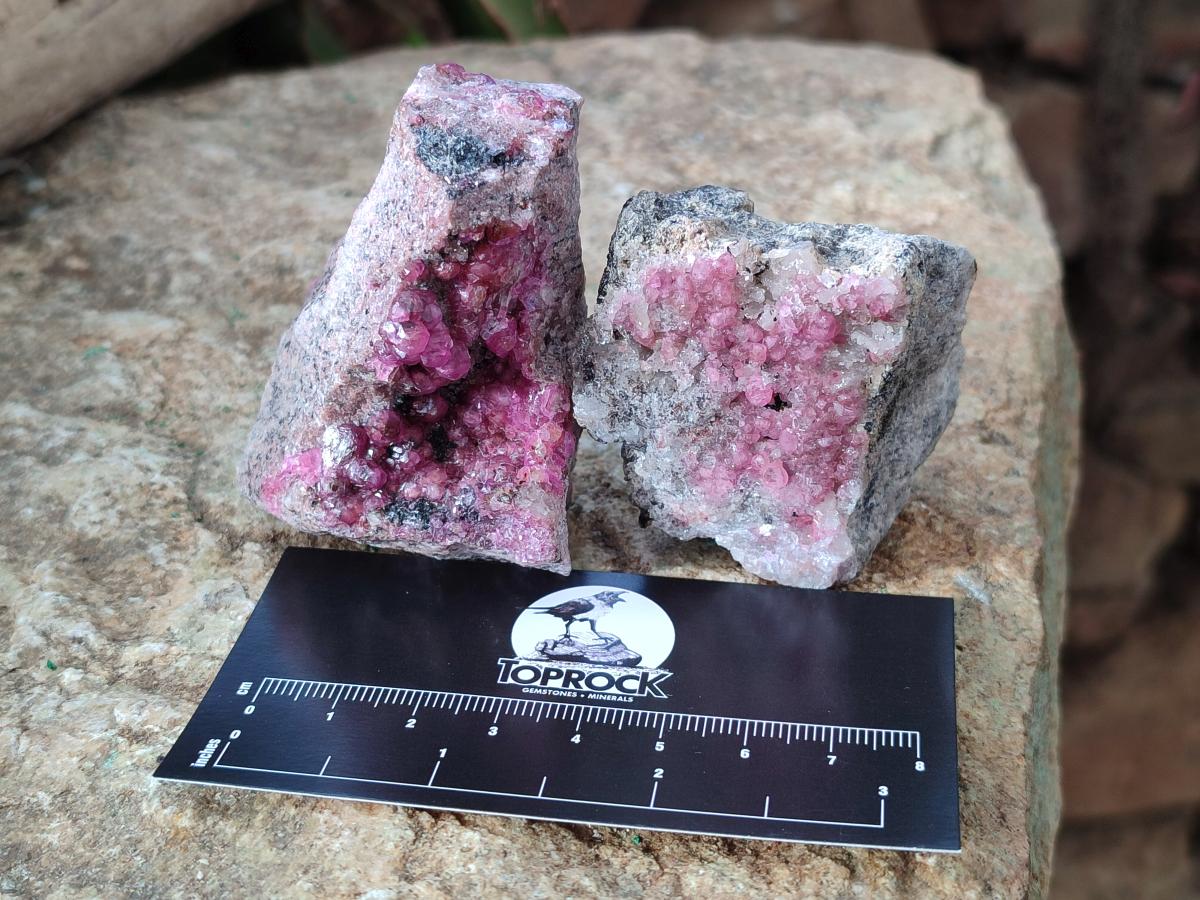 Natural Spherocobaltite Specimens x 6 From Musonoi Mine, Congo - Toprock Gemstones and Minerals 