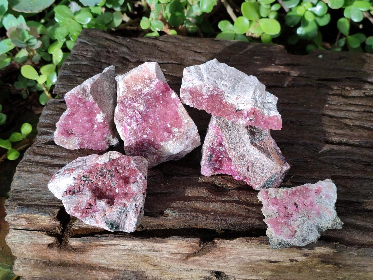 Natural Spherocobaltite Specimens x 6 From Musonoi Mine, Congo - Toprock Gemstones and Minerals 