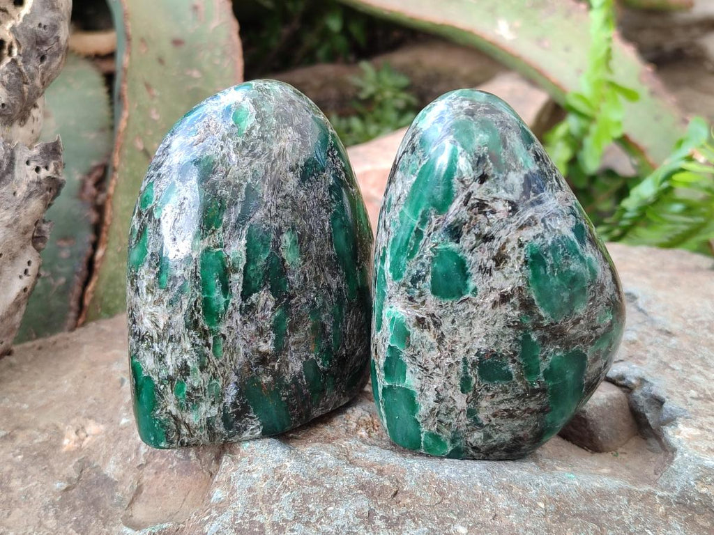 Polished Emerald Mica 'Mutokolite' Standing Display Pieces x 4 From Mutoko, Zimbabwe - Toprock Gemstones and Minerals 
