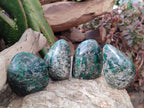 Polished Emerald Mica 'Mutokolite' Standing Display Pieces x 4 From Mutoko, Zimbabwe - Toprock Gemstones and Minerals 
