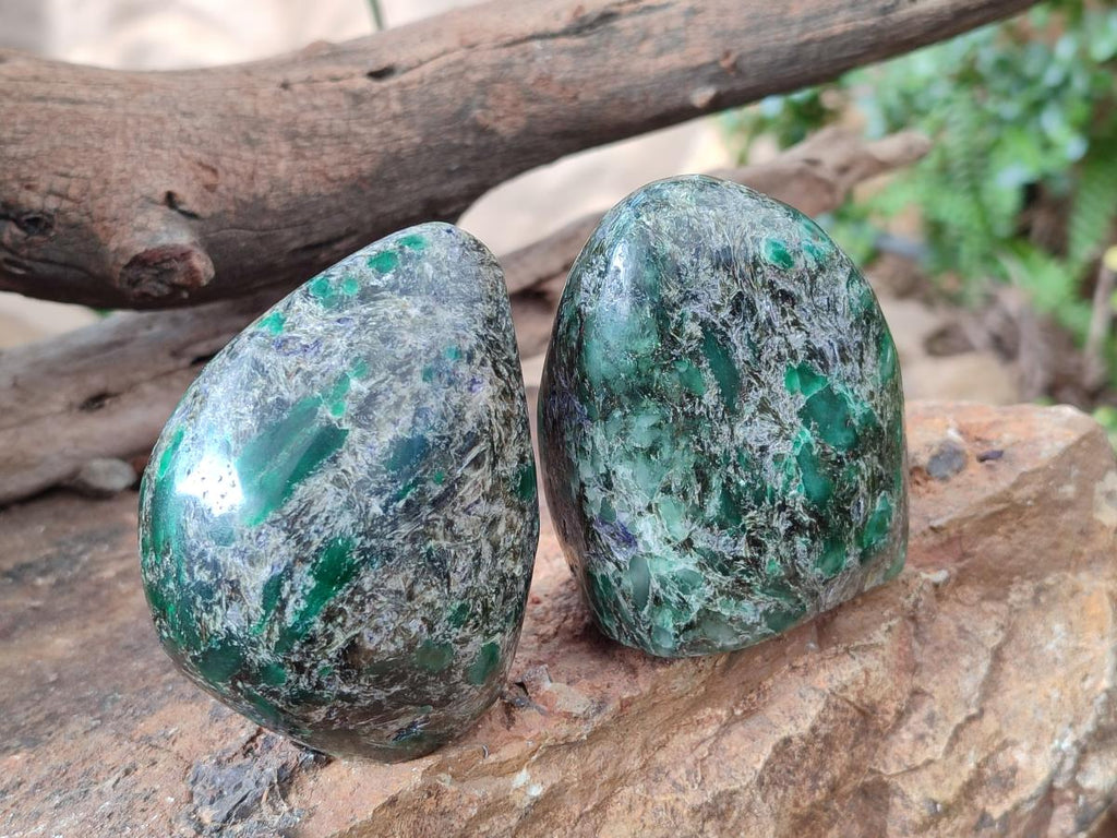 Polished Emerald Mica 'Mutokolite' Standing Display Pieces x 4 From Mutoko, Zimbabwe - Toprock Gemstones and Minerals 