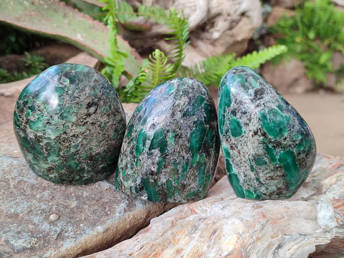 Polished Emerald Mica 'Mutokolite' Standing Display Pieces x 4 From Mutoko, Zimbabwe - Toprock Gemstones and Minerals 