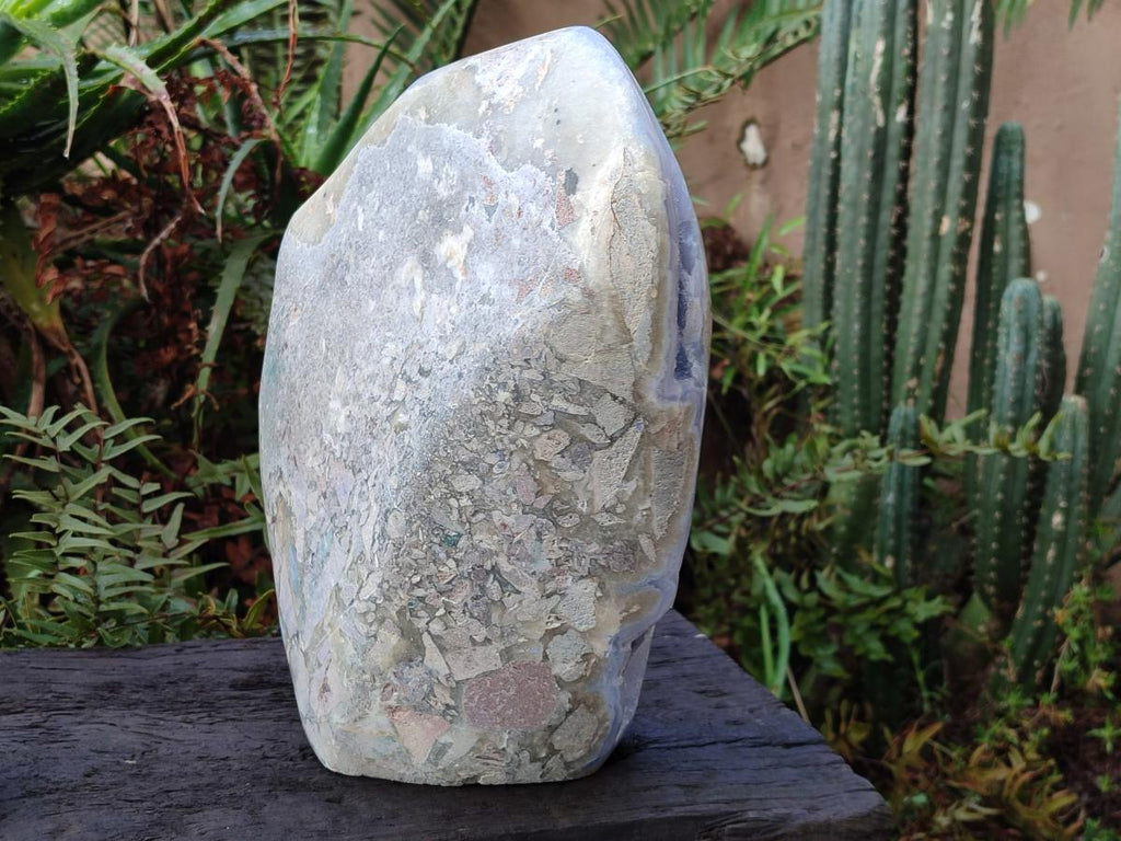 Polished and Natural XXL Blue Lace Agate Standing Display Piece x 1 From Nsanje, Malawi - Toprock Gemstones and Minerals 