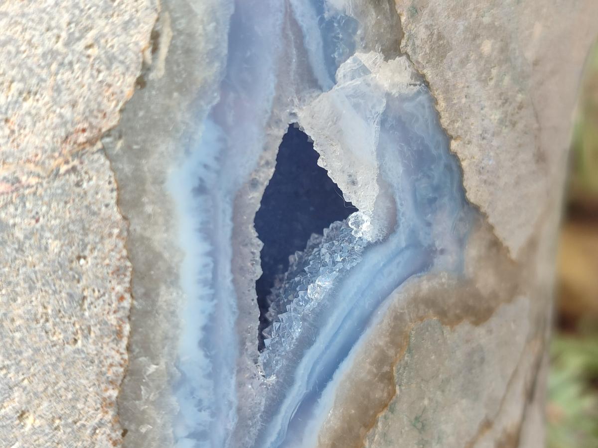 Polished and Natural XXL Blue Lace Agate Standing Display Piece x 1 From Nsanje, Malawi - Toprock Gemstones and Minerals 