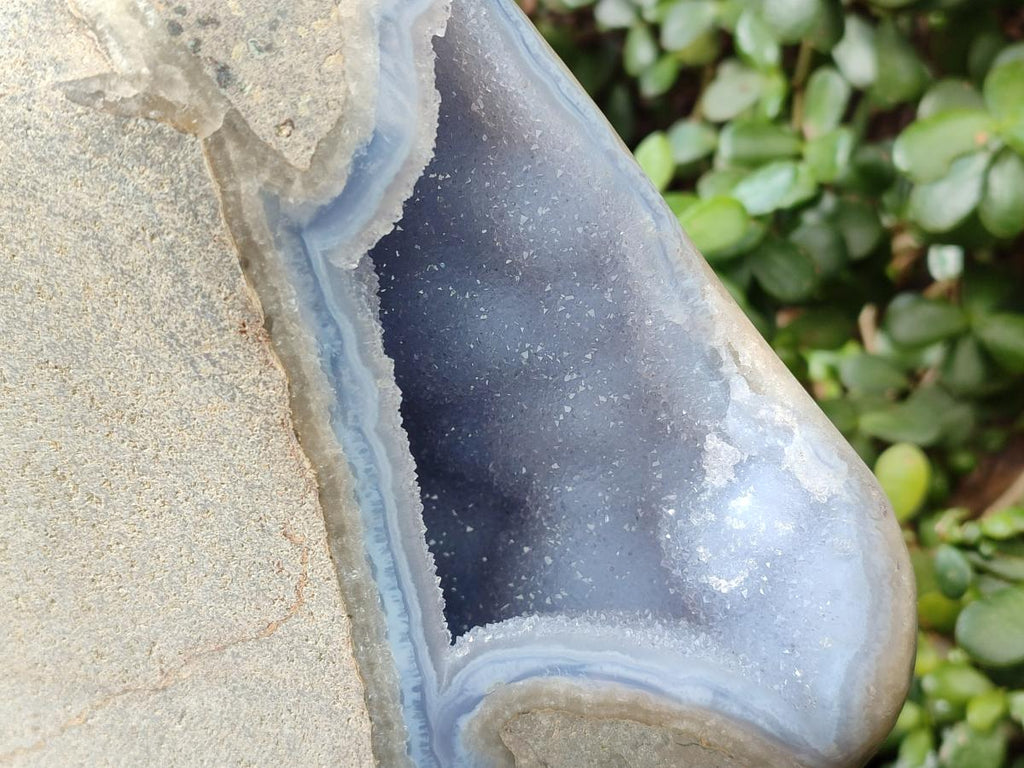 Polished and Natural XXL Blue Lace Agate Standing Display Piece x 1 From Nsanje, Malawi - Toprock Gemstones and Minerals 