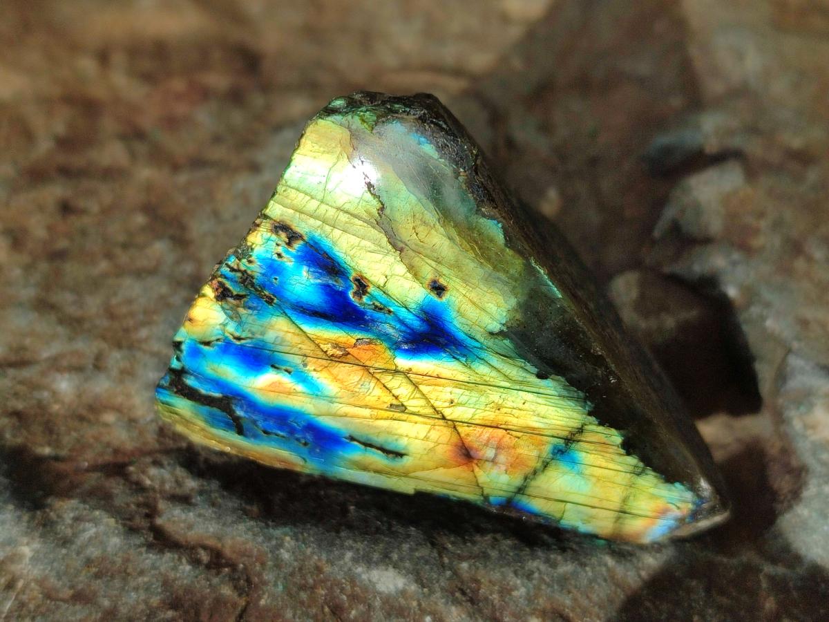 Polished One Side Labradorite Slices x 26 From Madagascar - Toprock Gemstones and Minerals 