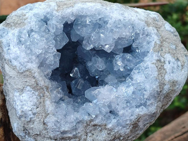 Natural Large Blue Celestite Geode Specimen x 1 From Sakoany, Madagascar - Toprock Gemstones and Minerals 