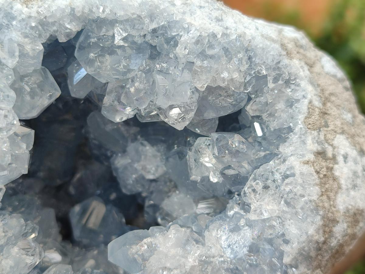 Natural Large Blue Celestite Geode Specimen x 1 From Sakoany, Madagascar - Toprock Gemstones and Minerals 
