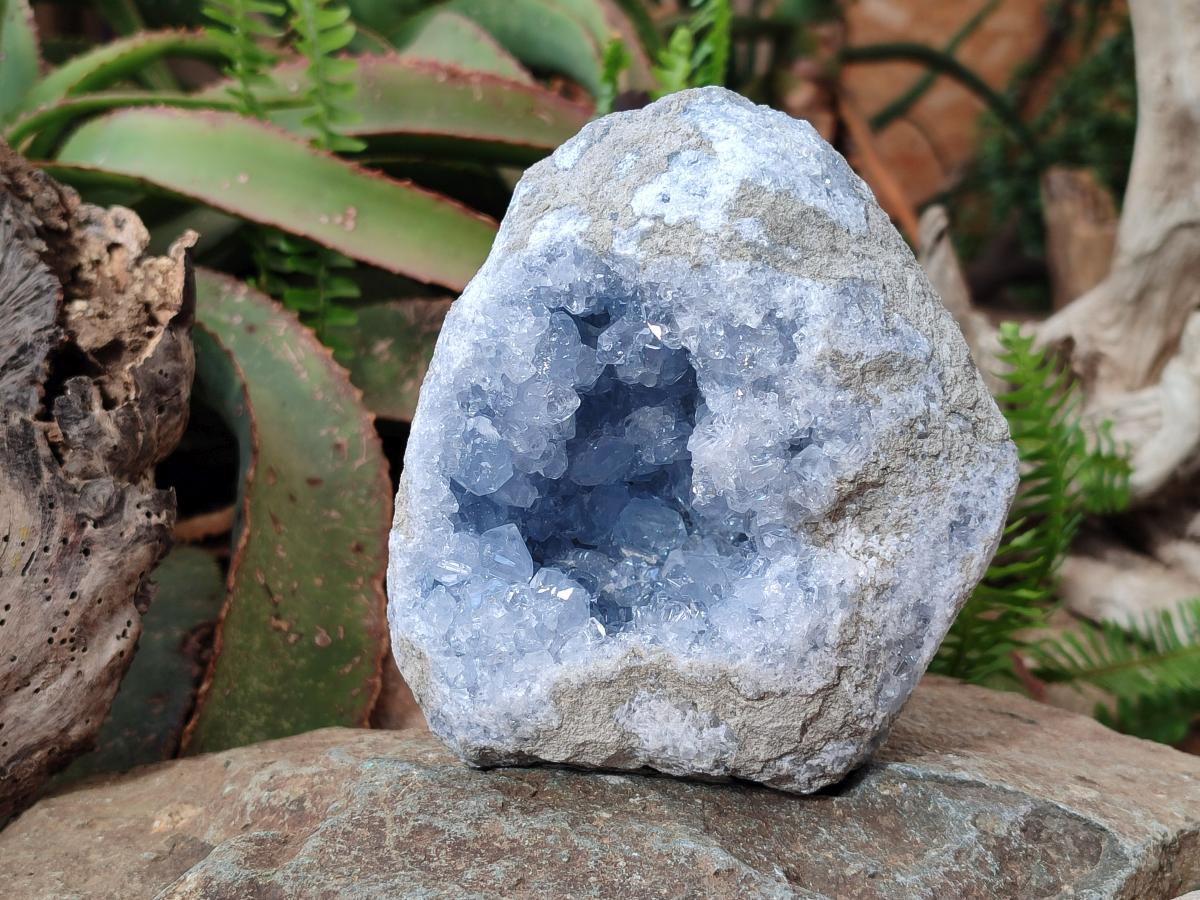 Natural Large Blue Celestite Geode Specimen x 1 From Sakoany, Madagascar - Toprock Gemstones and Minerals 