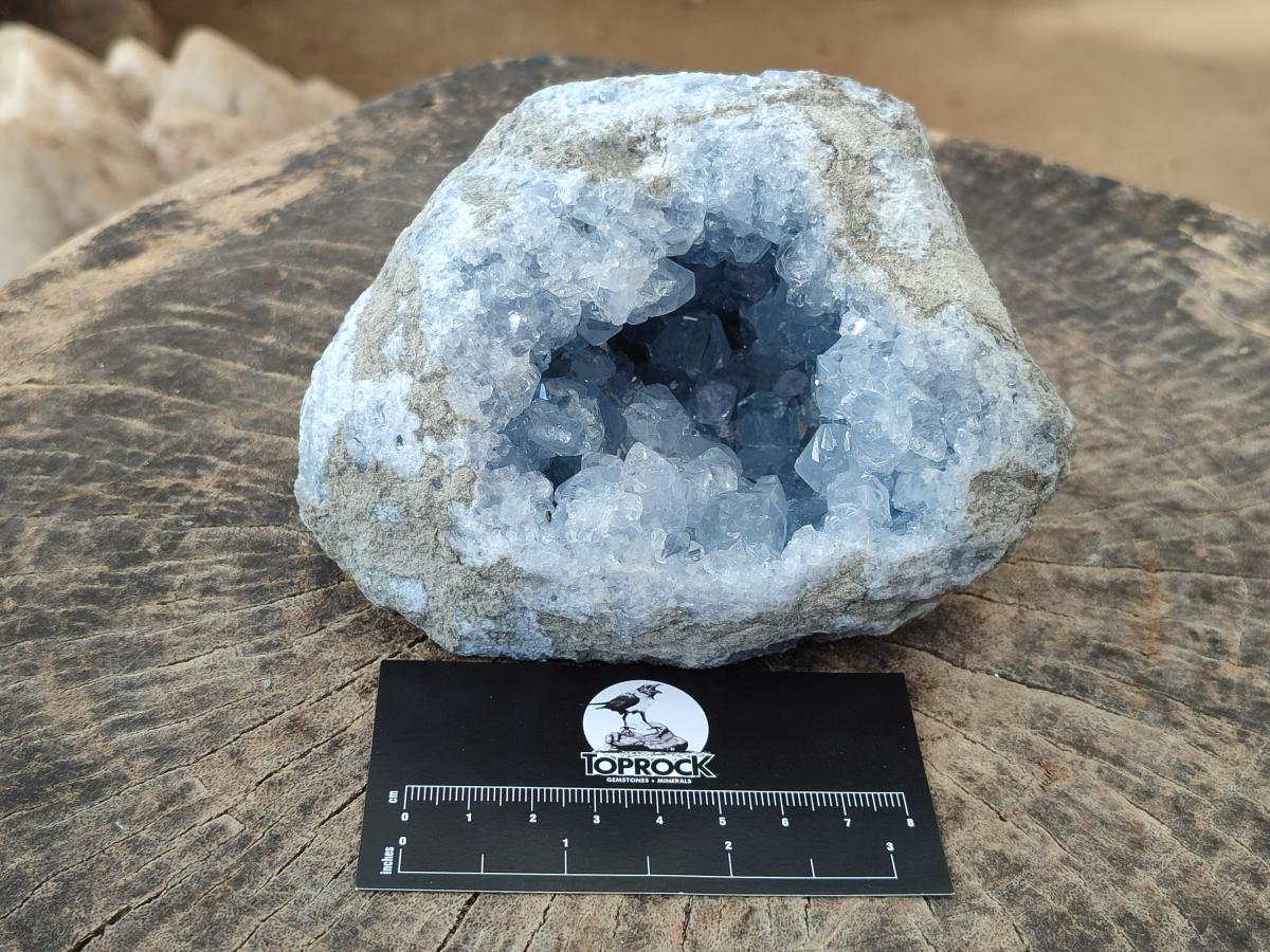 Natural Large Blue Celestite Geode Specimen x 1 From Sakoany, Madagascar - Toprock Gemstones and Minerals 