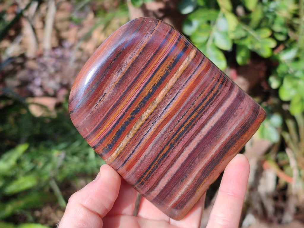 Polished Banded Tiger Iron Standing Display Pieces x 4 From South Africa - Toprock Gemstones and Minerals 