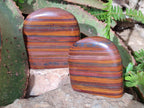Polished Banded Tiger Iron Standing Display Pieces x 4 From South Africa - Toprock Gemstones and Minerals 