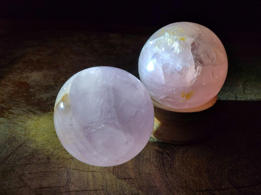 Polished Gemmy Star Rose Quartz Spheres x 4 From Madagascar - Toprock Gemstones and Minerals 