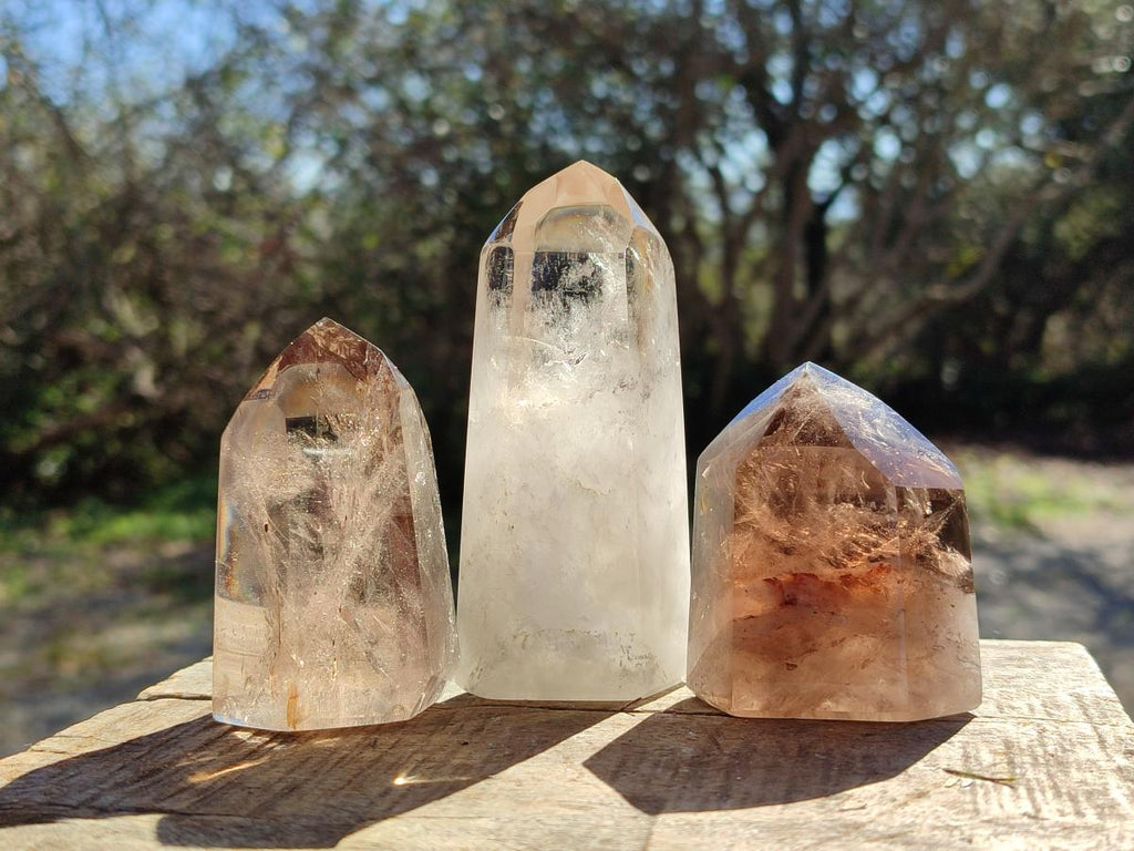 Polished Mixed Smokey Quartz Crystals x 6 From Madagascar - Toprock Gemstones and Minerals 