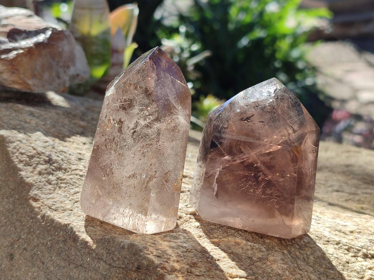 Polished Mixed Smokey Quartz Crystals x 6 From Madagascar - Toprock Gemstones and Minerals 