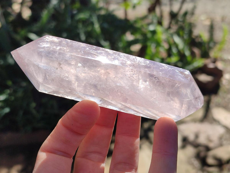 Polished Double Terminated Gemmy Rose Quartz Crystals x 6 From Madagascar - Toprock Gemstones and Minerals 