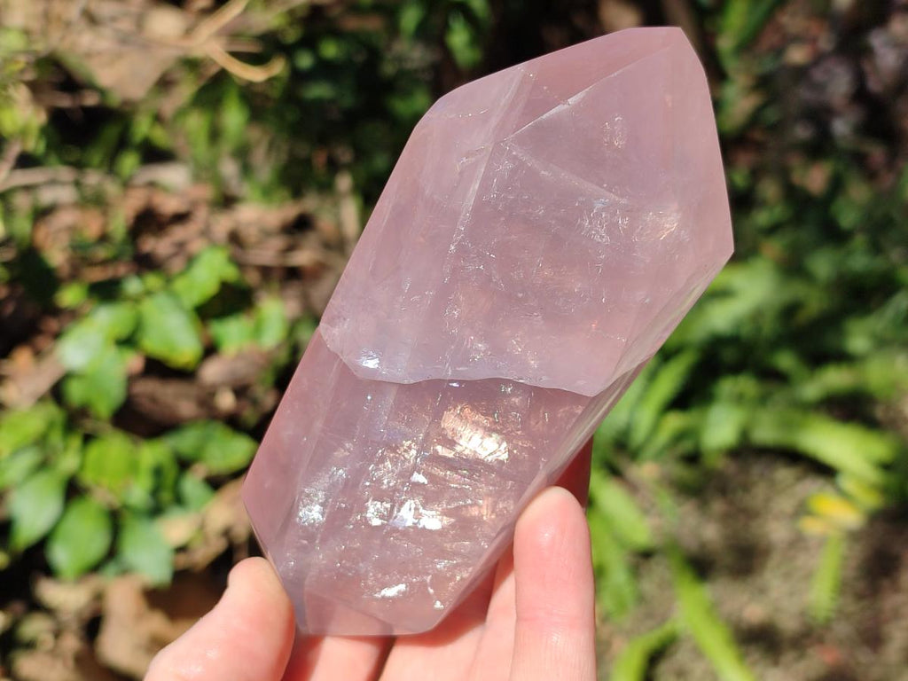 Polished Double Terminated Gemmy Rose Quartz Crystals x 6 From Madagascar - Toprock Gemstones and Minerals 