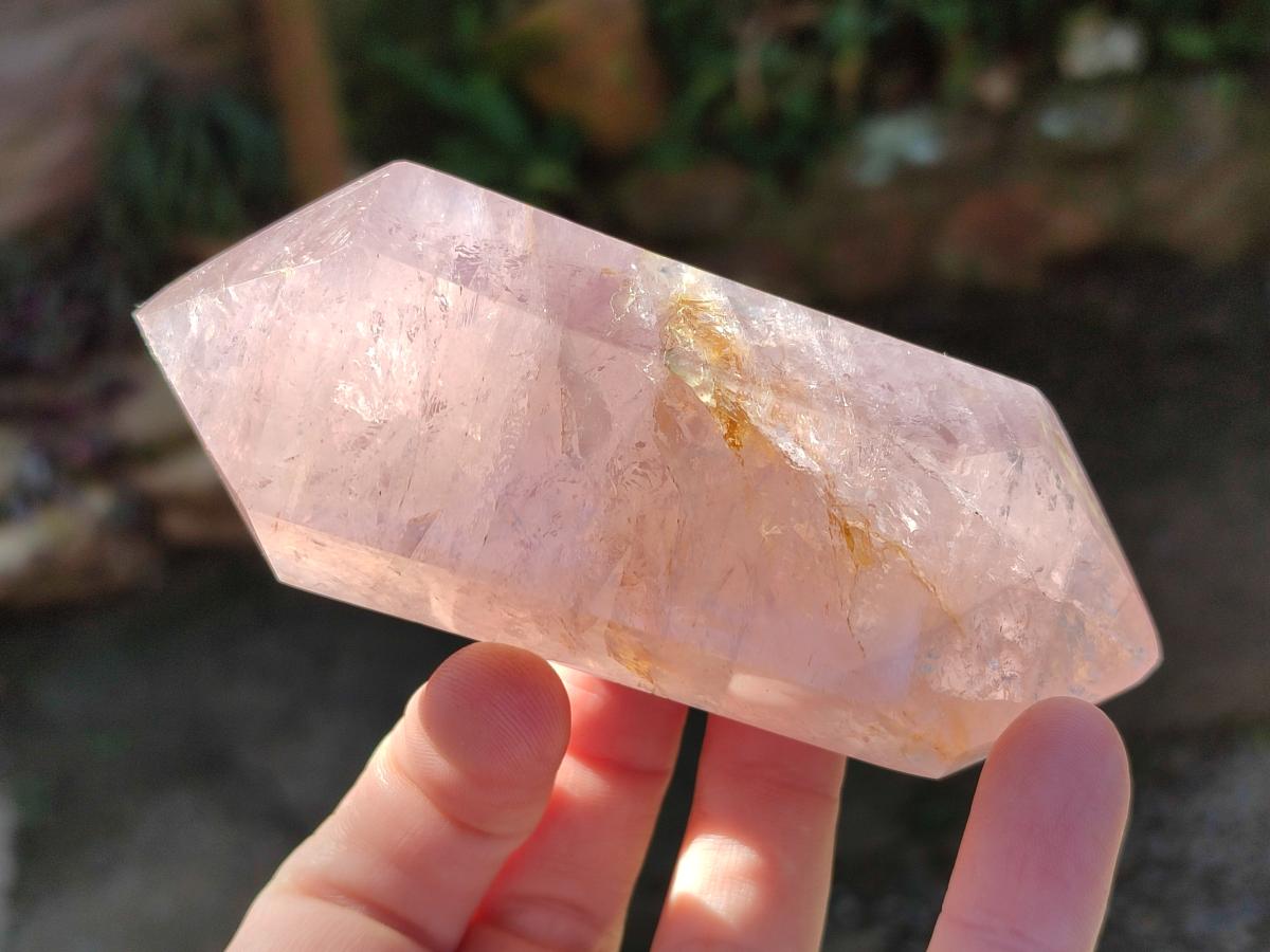 Polished Double Terminated Gemmy Rose Quartz Crystals x 6 From Madagascar - Toprock Gemstones and Minerals 