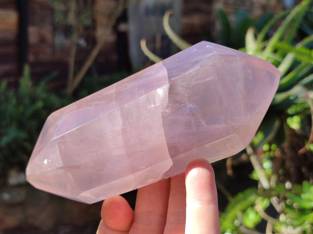 Polished Double Terminated Gemmy Rose Quartz Crystals x 6 From Madagascar - Toprock Gemstones and Minerals 