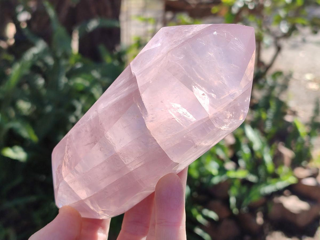 Polished Double Terminated Gemmy Rose Quartz Crystals x 6 From Madagascar - Toprock Gemstones and Minerals 