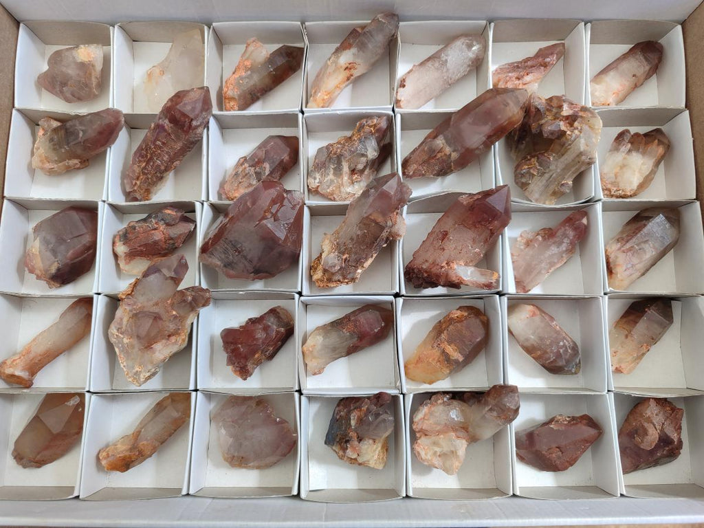 Natural Red Hematoid Quartz Crystals x 35 From Karoi, Zimbabwe - Toprock Gemstones and Minerals 