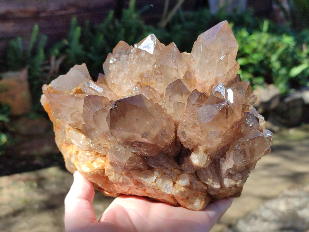 Natural Large Cascading White Phantom Smokey Citrine Quartz Cluster x 1 From Luena, Congo - Toprock Gemstones and Minerals 