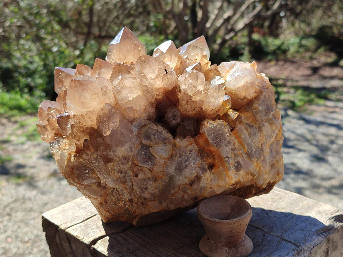 Natural Large Cascading White Phantom Smokey Citrine Quartz Cluster x 1 From Luena, Congo - Toprock Gemstones and Minerals 