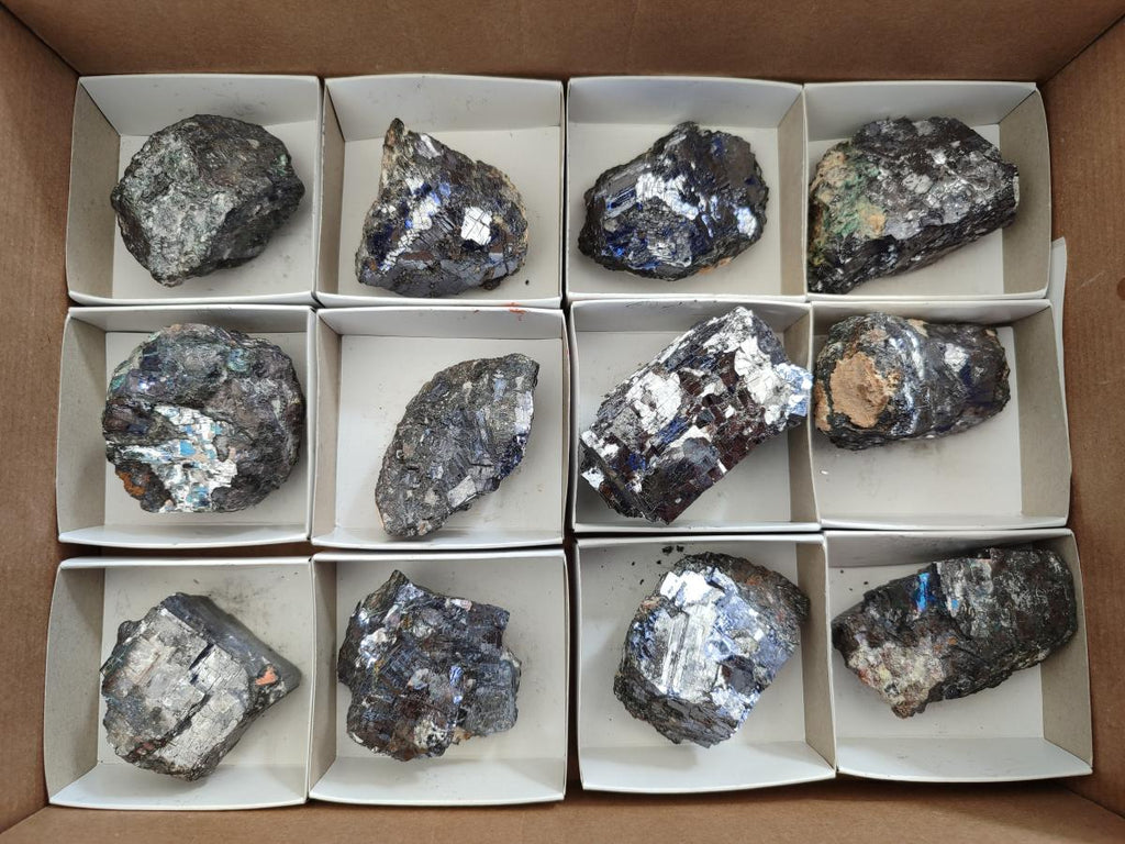 Natural Bright Silver Lead Galena Cobbed Specimens x 12 From Kaokoveld, Namibia - Toprock Gemstones and Minerals 