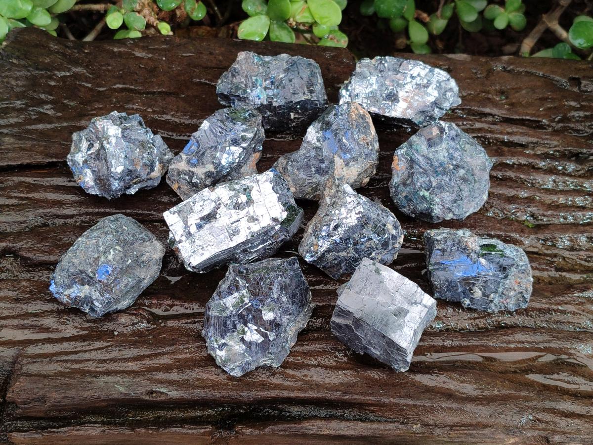 Natural Bright Silver Lead Galena Cobbed Specimens x 12 From Kaokoveld, Namibia - Toprock Gemstones and Minerals 