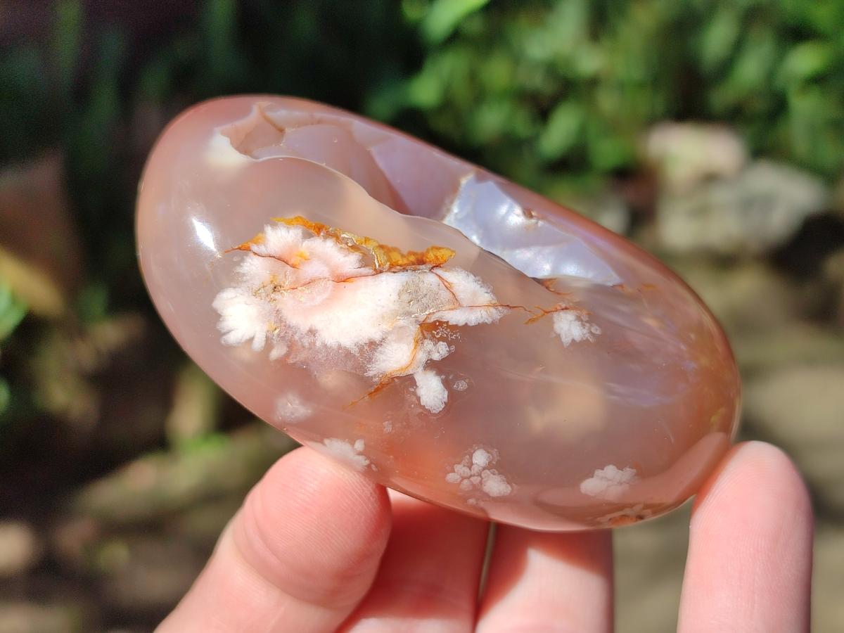 Polished Flower Agate Palm Stones x 12 From Antsahalova, Madagascar - Toprock Gemstones and Minerals 