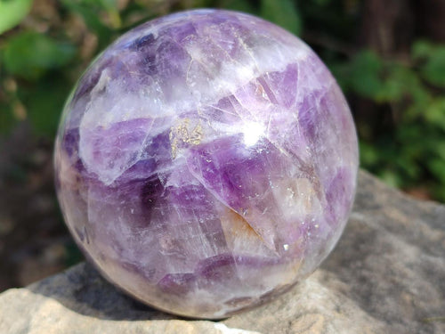 Polished Chevron Amethyst Spheres x 2 From Madagascar - Toprock Gemstones and Minerals 