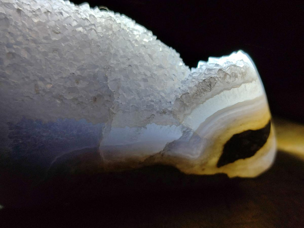 Polished and Natural Blue Lace Agate Standing Display Piece and Free Form x 2 From Nsanje, Malawi - Toprock Gemstones and Minerals 