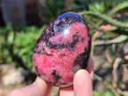 Polished Rhodonite Gemstone Hearts and Eggs x 4 From Ambindavato, Madagascar - Toprock Gemstones and Minerals 