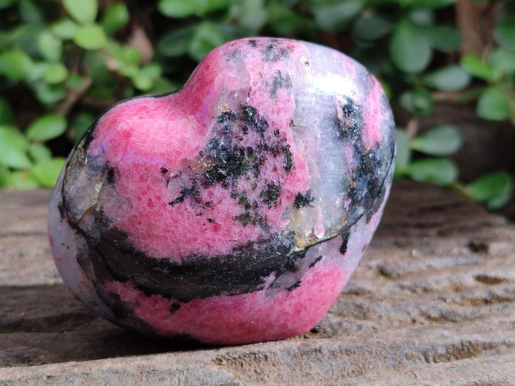 Polished Rhodonite Gemstone Hearts and Eggs x 4 From Ambindavato, Madagascar - Toprock Gemstones and Minerals 