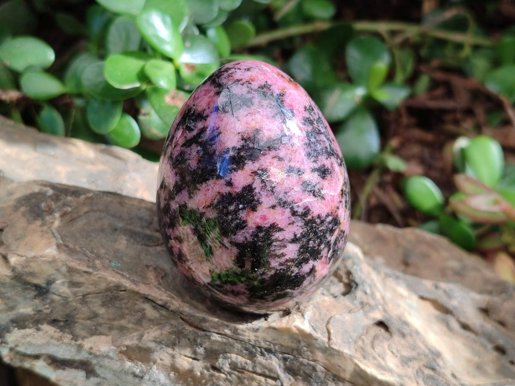 Polished Rhodonite Gemstone Hearts and Eggs x 4 From Ambindavato, Madagascar - Toprock Gemstones and Minerals 