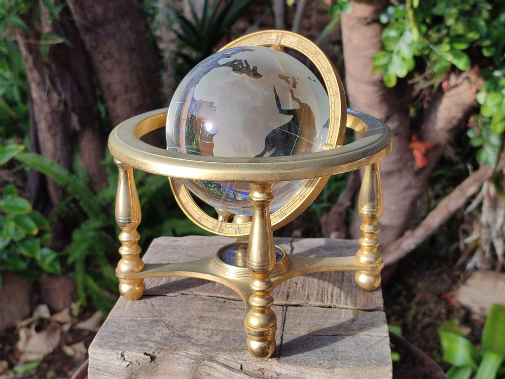 Polished Large Lead Glass World Globe x 1 From China - Toprock Gemstones and Minerals 