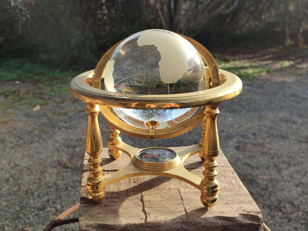 Polished Large Lead Glass World Globe x 1 From China - Toprock Gemstones and Minerals 