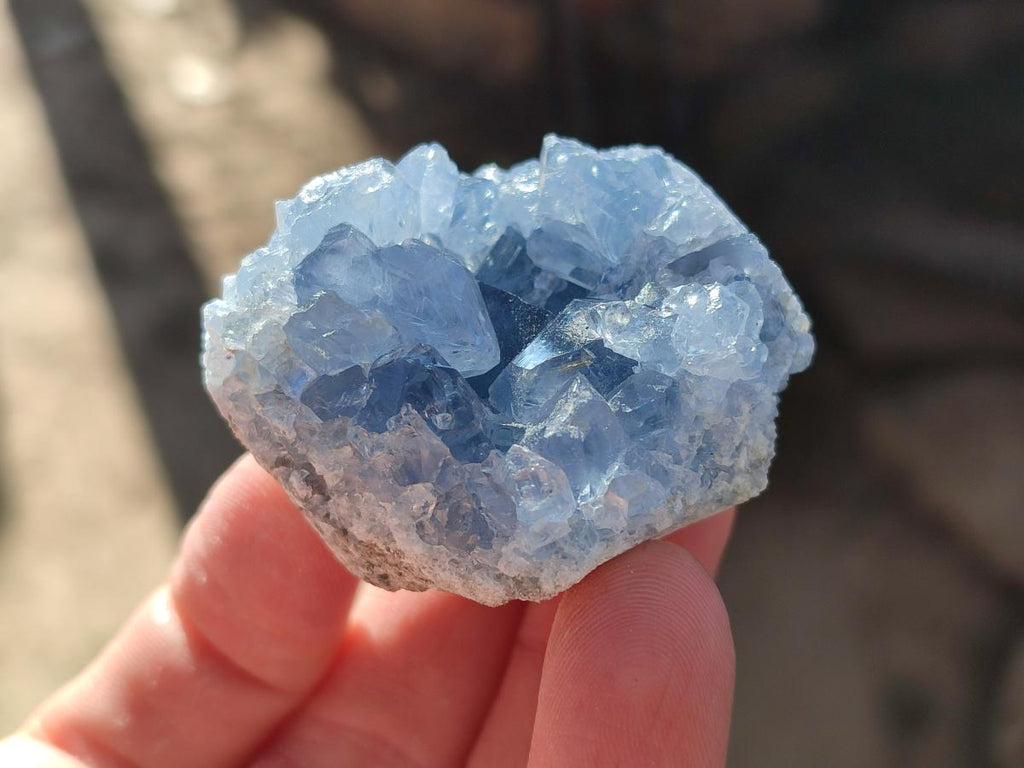 Natural Mini Blue Celestite Specimens x 50 From Sakoany, Madagascar - Toprock Gemstones and Minerals 