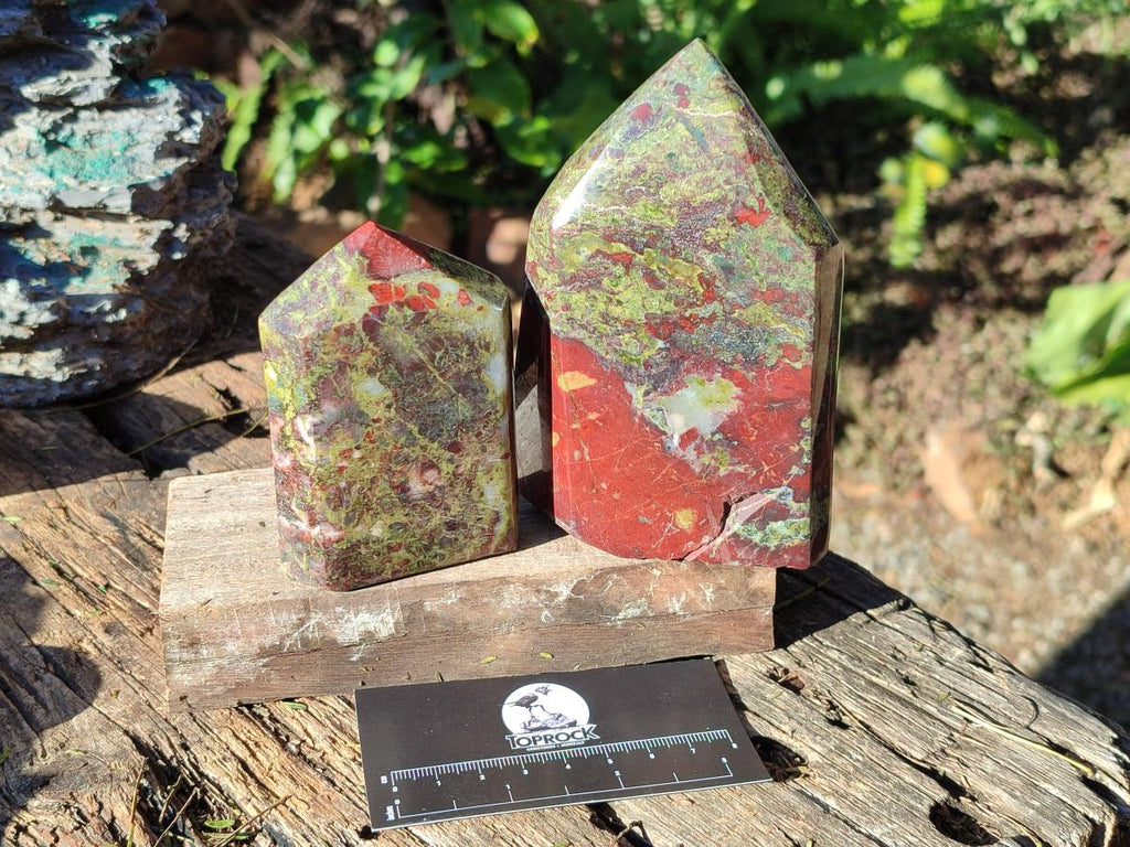 Polished Bastite Dragonsblood Stone Display Crystals x 3 From Tshipise, South Africa - Toprock Gemstones and Minerals 