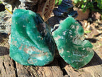 Polished One Side Mtorolite Chrysoprase Slices x 2 From Mutorashanga, Zimbabwe - Toprock Gemstones and Minerals 