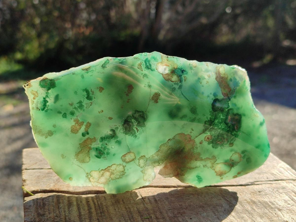 Polished One Side Mtorolite Chrysoprase Slices x 2 From Mutorashanga, Zimbabwe - Toprock Gemstones and Minerals 