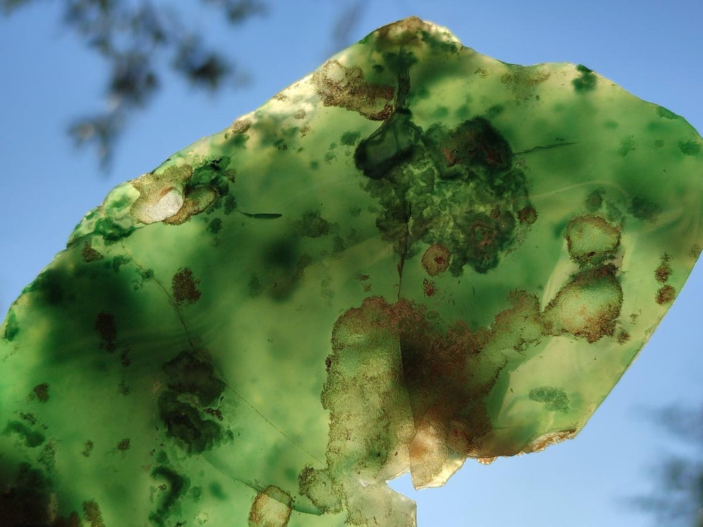 Polished One Side Mtorolite Chrysoprase Slices x 2 From Mutorashanga, Zimbabwe - Toprock Gemstones and Minerals 