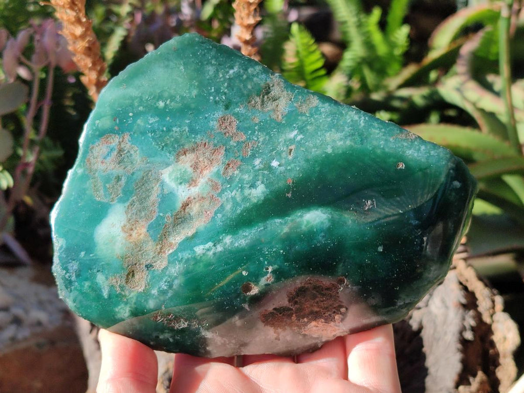 Polished One Side Mtorolite Chrysoprase Slices x 2 From Mutorashanga, Zimbabwe - Toprock Gemstones and Minerals 