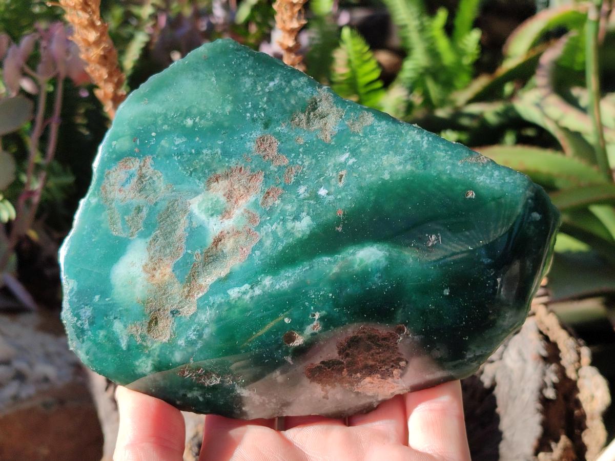 Polished One Side Mtorolite Chrysoprase Slices x 2 From Mutorashanga, Zimbabwe - Toprock Gemstones and Minerals 