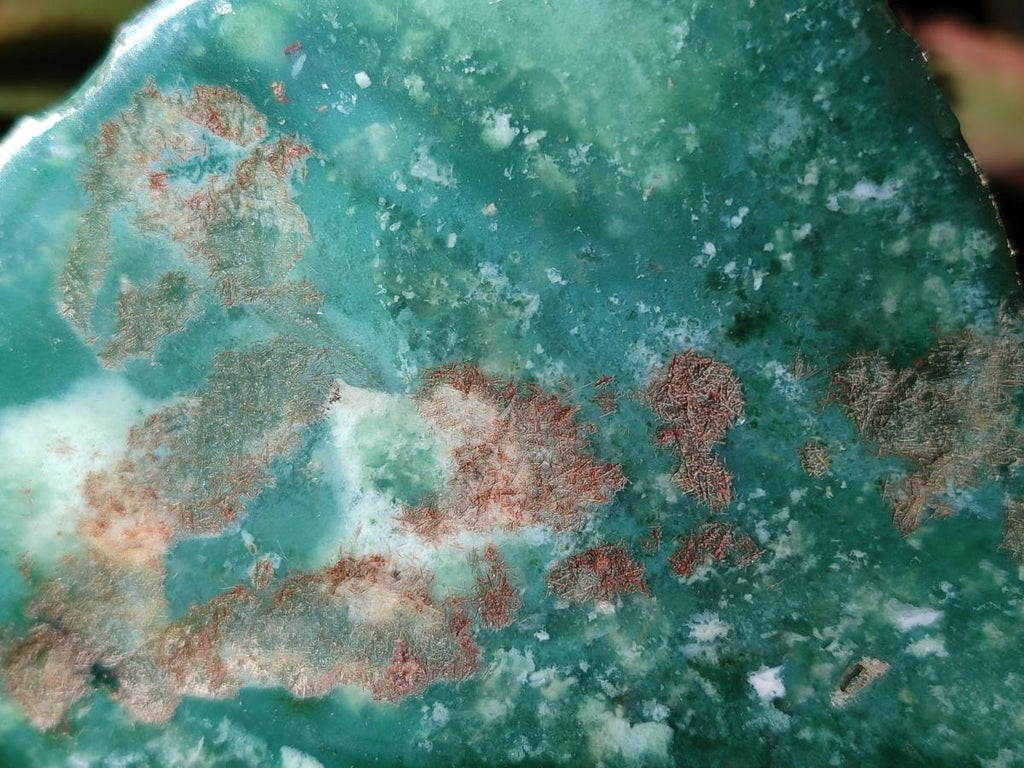 Polished One Side Mtorolite Chrysoprase Slices x 2 From Mutorashanga, Zimbabwe - Toprock Gemstones and Minerals 