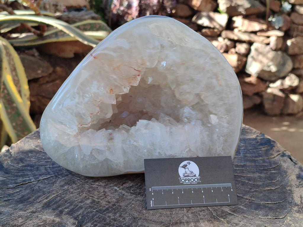 Polished and Natural Large Banded Agate Standing Display Piece x 1 From Madagascar - Toprock Gemstones and Minerals 