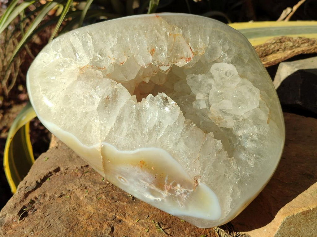 Polished and Natural Large Banded Agate Standing Display Piece x 1 From Madagascar - Toprock Gemstones and Minerals 